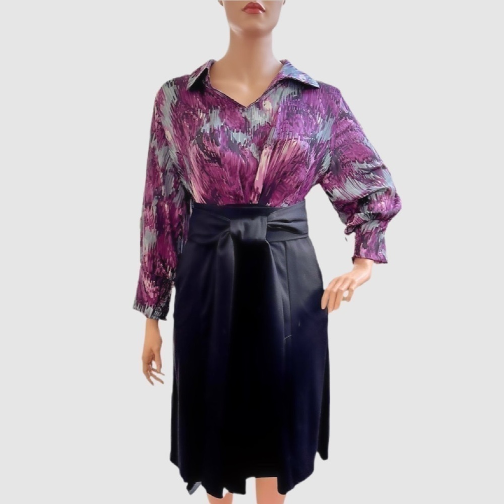 Igigi Montparnasse Midi Dress Plus Size 20 Black, Plum, Gray, Career Date NWT